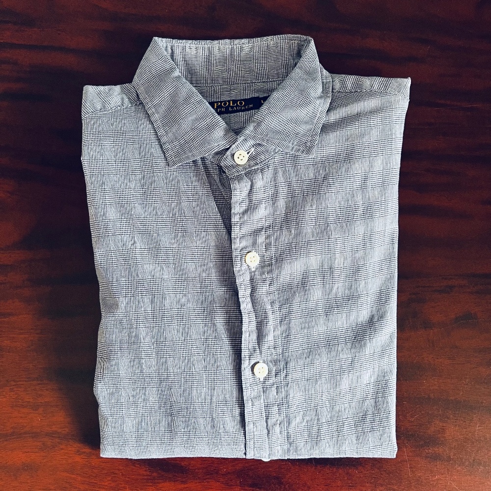 Polo Ralph Lauren Long Sleeve Dress Shirt - Black and White print